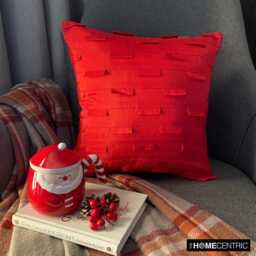 Solid Pintucks Pattern Deep Red Art Silk Pillow Sham, 24x24/26x26 Modern Euro Sham - Ocean - thumbnail 2