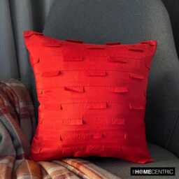 Solid Pintucks Pattern Deep Red Art Silk Pillow Sham, 24x24/26x26 Modern Euro Sham - Ocean
