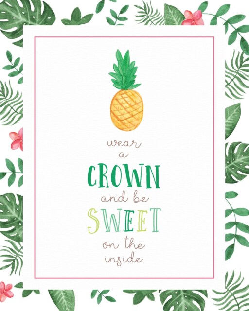 Tropical Pineapple Art Print Girl's Nursery Decor - image 1