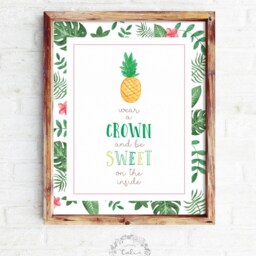 Tropical Pineapple Art Print Girl's Nursery Decor - thumbnail 2