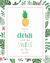 Tropical Pineapple Art Print Girl's Nursery Decor - thumbnail 1