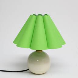 Handmade Candy Green Fabric Table Lamp Ceramic Base, Home Furnishing
