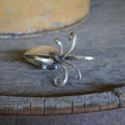Spoon Octopus Silverware Small Sculpture Vintage Silver Fork & Spoon Metal Art Silverplated Animal Handmade - thumbnail 3