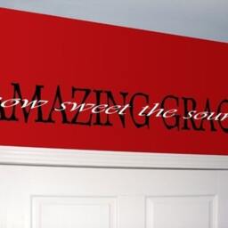 Amazing Grace - How Sweet The Sound, Vinyl Decal. Christian Hymn Lyrics, Wall Quote - thumbnail 2