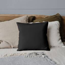 Elephant Cotton Pillow - Animal Tribal Art Royal Drawing Watercolor Painting Home Decor Gray Black Back - thumbnail 2