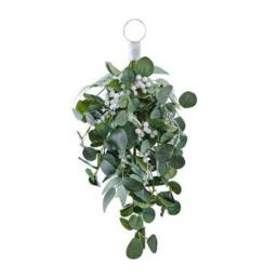 Eucalyptus & White Berries Christmas Door Swag - Wreath Artificial Holiday Decor - thumbnail 2