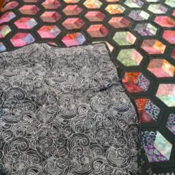 Custom Batik Quilt, Tumbling Block Bed Cover Set, Modern Patchwork - thumbnail 4