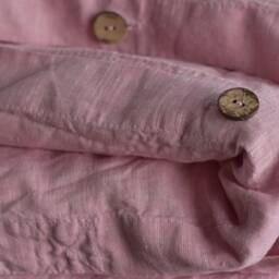 Duvet Cover Set & Pillow With Button Closure Melange Pink Color Stone Washed Seamless Full King Quilt Linen Duvet Cover Full - thumbnail 3