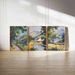 Set Of 3 Beddgelert Snowdonia Travel Poster, Wales Wall Art, Print, Scenic Decor, Welsh Landscape Art - thumbnail 2