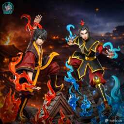 Sins Of The Royal Blood - Anime Fire Nation Duo Zuko X Azula Resin Figure 16K - thumbnail 2
