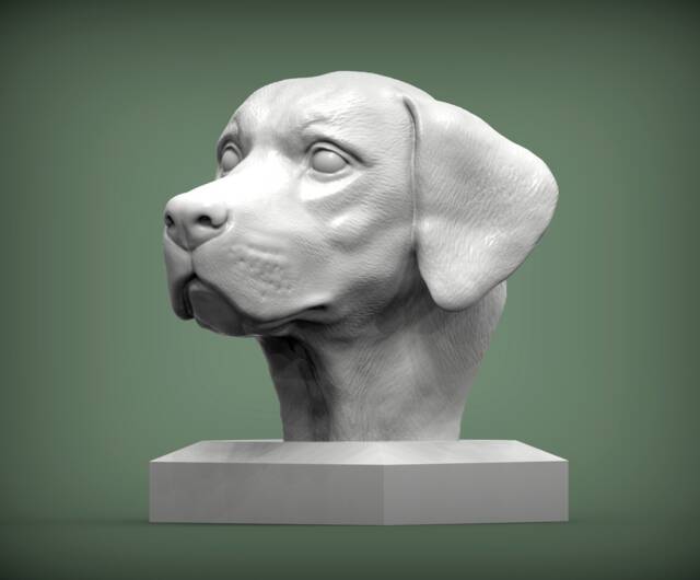3D Printed Labrador Retriever Bust Pet Memorial Dog Figurine - image 1