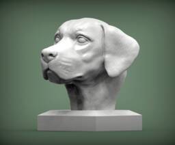 3D Printed Labrador Retriever Bust Pet Memorial Dog Figurine