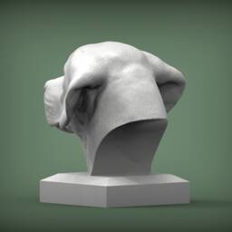 3D Printed Labrador Retriever Bust Pet Memorial Dog Figurine - thumbnail 3