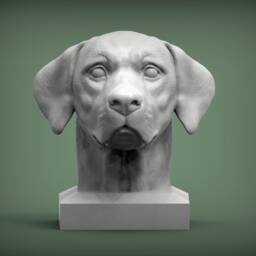 3D Printed Labrador Retriever Bust Pet Memorial Dog Figurine - thumbnail 2