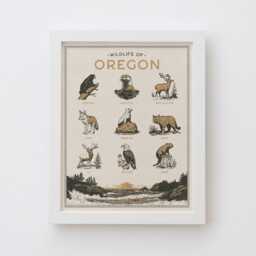 Oregon Wildlife Wall Art Print - Vintage Animal Poster Design, Archival Quality Matte Fine Art Print. Outdoor, State Gift - thumbnail 2