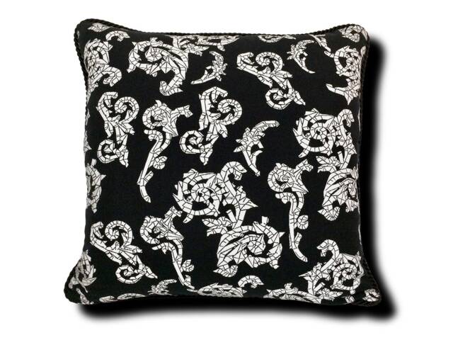 Tuxedo Runway Fabric Pillow - Black/White - image 1