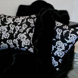 Tuxedo Runway Fabric Pillow - Black/White - thumbnail 2