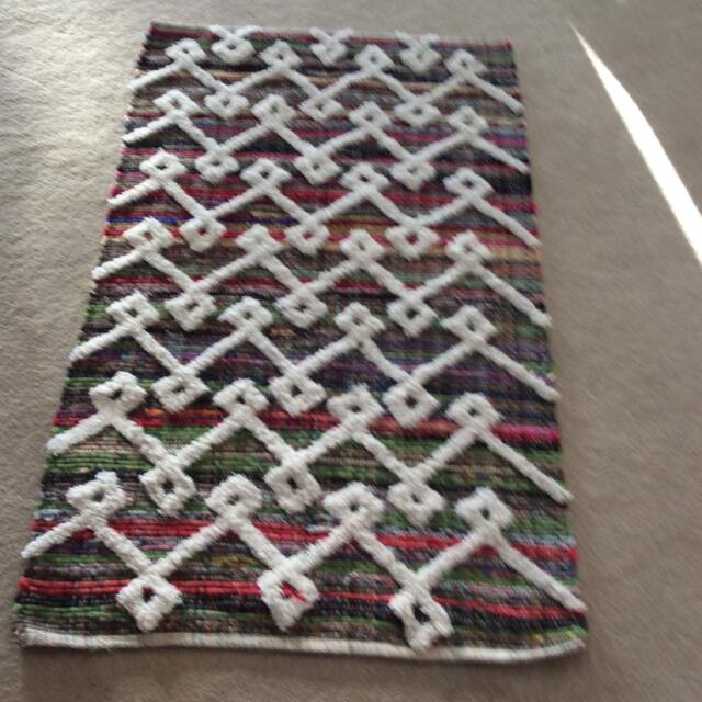 "Rag Rug/Chindi Floor J Scandinavian Area Rug, Boho Chic Hippie Rugs Multi Color Scrap Cotton Ready To Ship 48""x30" - image 1