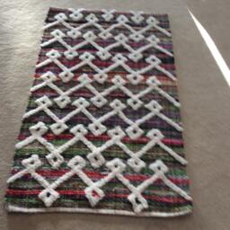 "Rag Rug/Chindi Floor J Scandinavian Area Rug, Boho Chic Hippie Rugs Multi Color Scrap Cotton Ready To Ship 48""x30" - thumbnail 1