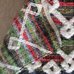 "Rag Rug/Chindi Floor J Scandinavian Area Rug, Boho Chic Hippie Rugs Multi Color Scrap Cotton Ready To Ship 48""x30" - thumbnail 3