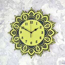 Flower Mandala Wall Clock Silent Non Ticking 30cm 60cm Ornament Gift Bedroom Kitchen Living Room - thumbnail 2