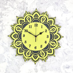 Flower Mandala Wall Clock Silent Non Ticking 30cm 60cm Ornament Gift Bedroom Kitchen Living Room - thumbnail 1