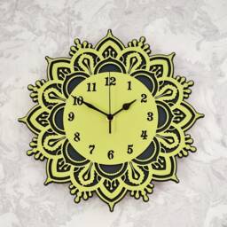 Flower Mandala Wall Clock Silent Non Ticking 30cm 60cm Ornament Gift Bedroom Kitchen Living Room - thumbnail 3