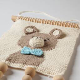 Decoration Of A Children's Room, Crochet Wall Decoration, Teddy Bear Portrait, Room - thumbnail 3