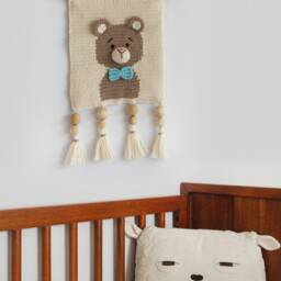 Decoration Of A Children's Room, Crochet Wall Decoration, Teddy Bear Portrait, Room - thumbnail 2