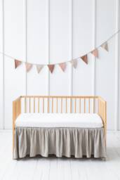 Linen Baby Fitted Sheet. Crib Flat Bedding For Boy Or Girl Room. Baby Shower Gift. Sheet Newborn
