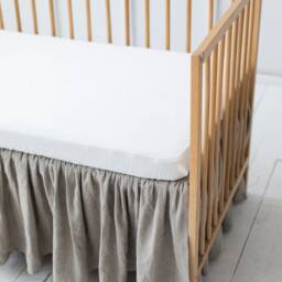 Linen Baby Fitted Sheet. Crib Flat Bedding For Boy Or Girl Room. Baby Shower Gift. Sheet Newborn - thumbnail 3