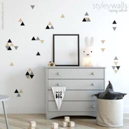Triangles Wall Decal, Pattern Sticker, Geometric Shapes Decor, Home Living Room Decals - thumbnail 3