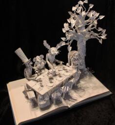 The Mad Hatter's Tea Party Book Sculpture - thumbnail 1