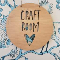 Sewing/Craft Room Wooden Bamboo Door Wall Hanging-Wall Art-Decoration-Decor-Sew-Plaque-Crafting-Sewer-Crafter - thumbnail 2