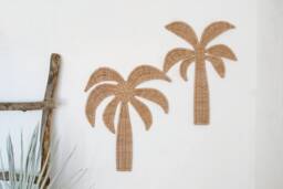 Wicker Palm Tree Wall Decor - Coastal Nursery Hanging, Set Of 2 - thumbnail 1