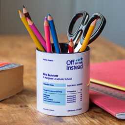 Personalised Teacher Report Pen Pot, Pencil Pot For Teacher, Gift For Thank You