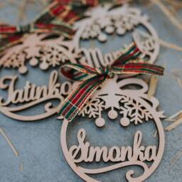 Custom Christmas Baubles With Name, Christmas Ornaments, Laser Cut Wood Snowflake Decoration, Decor, Christmas Decoration - thumbnail 2