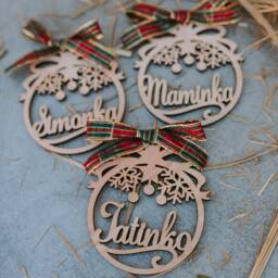 Custom Christmas Baubles With Name, Christmas Ornaments, Laser Cut Wood Snowflake Decoration, Decor, Christmas Decoration - thumbnail 3