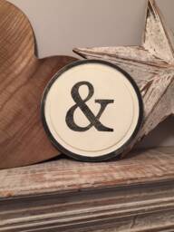 15cm Round Letter & Sign, Monogram, Initial, Wall Art, Home Decor, Rustic Letters, All Letters Available, Inc Ampersand, Typewriter Style - thumbnail 1