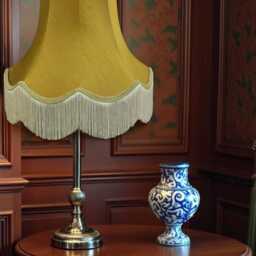 Traditional Antique Gold Fabric Lampshade Handmade For Table & Floor Standard Lamp Bases, Wall Light Fixtures, Ceiling Fittings - thumbnail 3