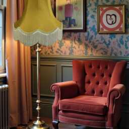 Traditional Antique Gold Fabric Lampshade Handmade For Table & Floor Standard Lamp Bases, Wall Light Fixtures, Ceiling Fittings - thumbnail 2