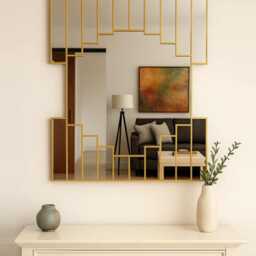 Large Art Deco Style Wall Mirror, Mirror - thumbnail 3