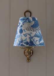 William Morris Strawberry Thief Woad Luxury Candle Clip Lampshade. Bespoke. Handmade. Wall Lights. Chandeliers