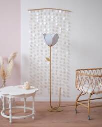 Simple Flower Floor Lamp & Lampshade - Baby Blue