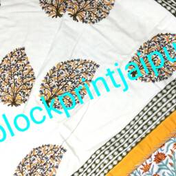 Hand Block Print Cotton Reversible Quilt Dohar, Summer Blanket, Cotton Quilt, King Size Quilt, Blanket & Throws, Cotton Double Bed - thumbnail 3