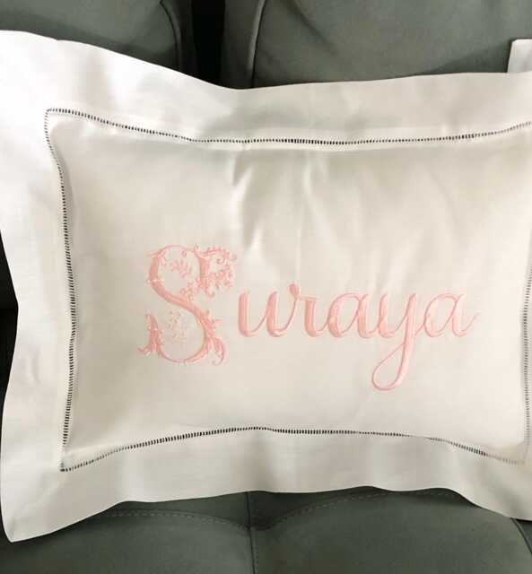Custom Embroidered Pillow. Personalized Name Baby Children's Room Decor. Home Wedding Gift - image 1