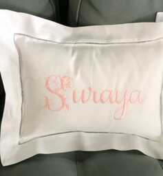 Custom Embroidered Pillow. Personalized Name Baby Children's Room Decor. Home Wedding Gift - thumbnail 1