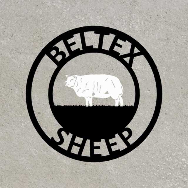 Beltex Sheep Metal Farm Sign, Custom Gate Livestock Decor, Rustic Farmhouse Farmer Gift