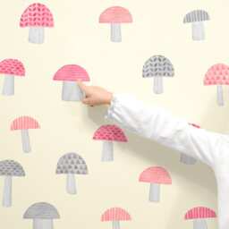 Mushrooms - Fabric Wall Decal Woodland Pink Collection Mej - thumbnail 2