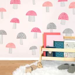 Mushrooms - Fabric Wall Decal Woodland Pink Collection Mej